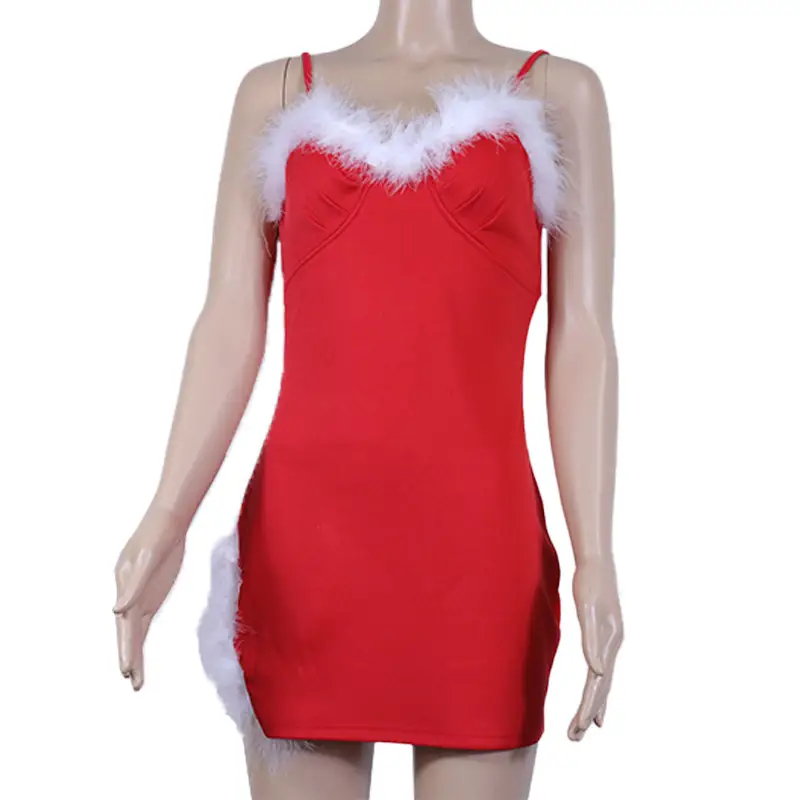 Red Sexy Sling Dress for Women 2022 Spring Autumn - Image 5