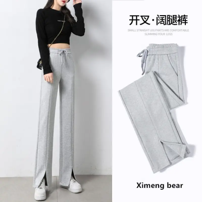 Women Black Wide Leg Flared Pants High Waist 2025 - Image 5