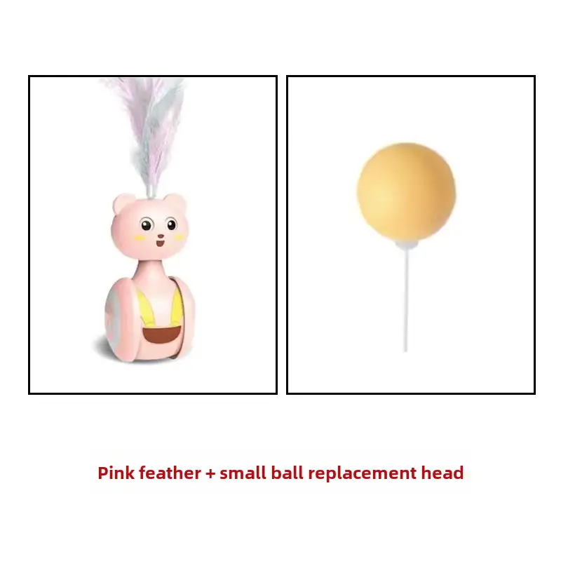 Pink Feather Cat Sticks with Ball Head - Image 6