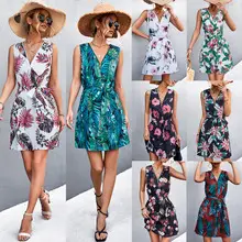 Pink Halter Stitching Dress for Women Spring Summer Wear — feature 15