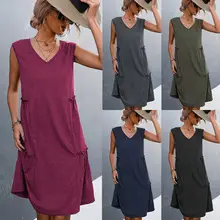 Pink Halter Stitching Dress for Women Spring Summer Wear — feature 21