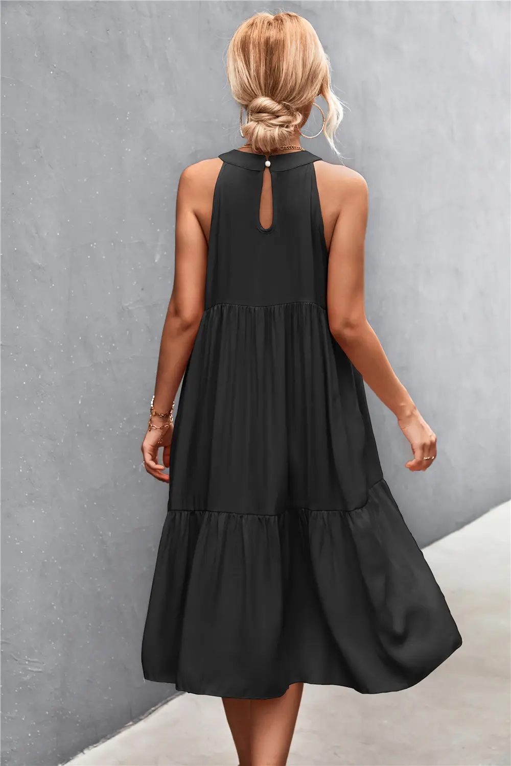 Pink Halter Stitching Dress for Women Spring Summer Wear — feature 45