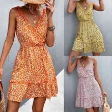 Pink Halter Stitching Dress for Women Spring Summer Wear — feature 5