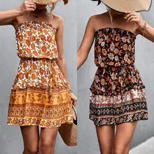 Pink Halter Stitching Dress for Women Spring Summer Wear — feature 7