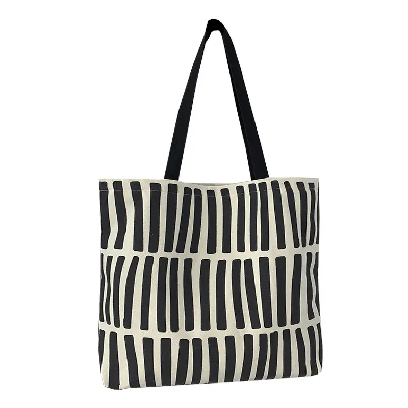 Canvas Striped Shoulder Bag for Women College Students - Image 8