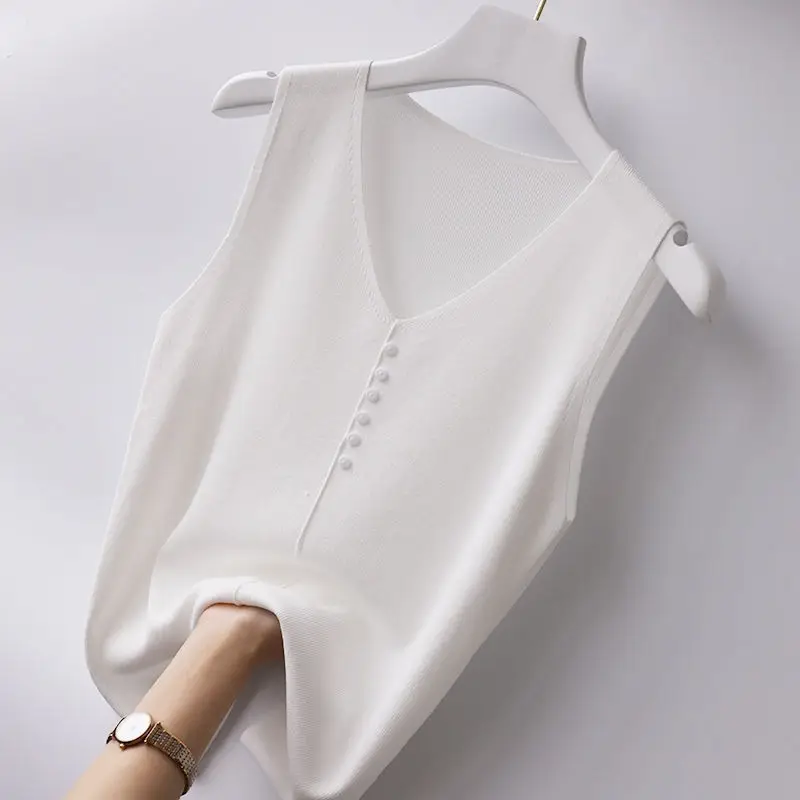 Women V-Neck Ice Silk Sleeveless Vests 2025 - Image 7