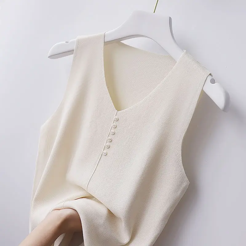 Women V-Neck Ice Silk Sleeveless Vests 2025 - Image 8