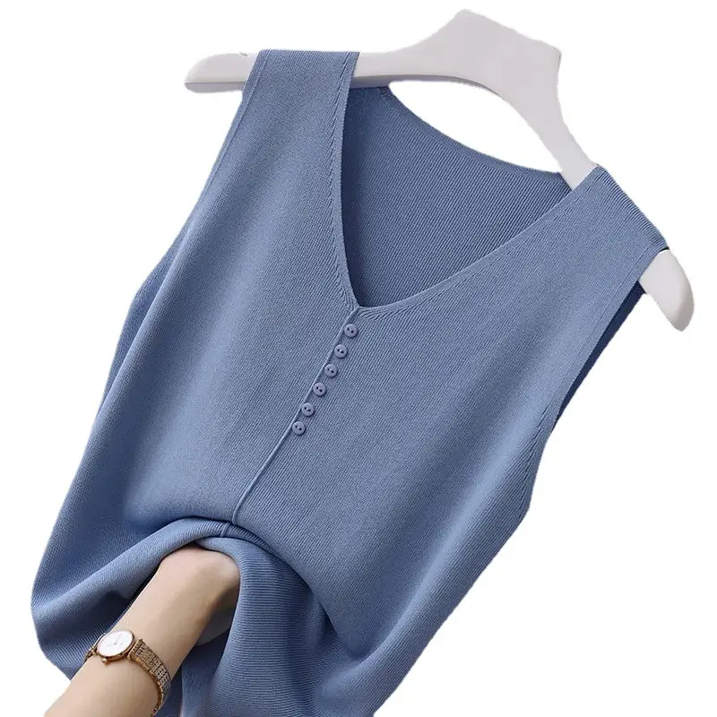 Women V-Neck Ice Silk Sleeveless Vests 2025 - Image 10