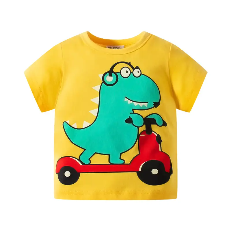 Cotton Boys T-Shirt Lucky Dinosaur Print - Image 3