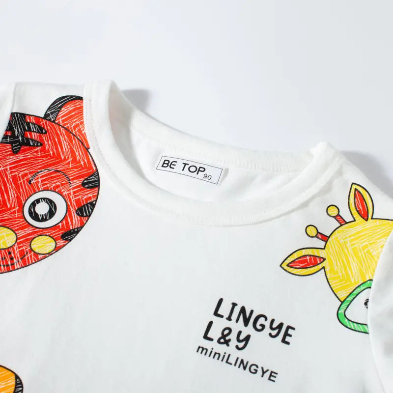 Kids Cartoon T-Shirt White Short Sleeve Korean Boys - Image 4