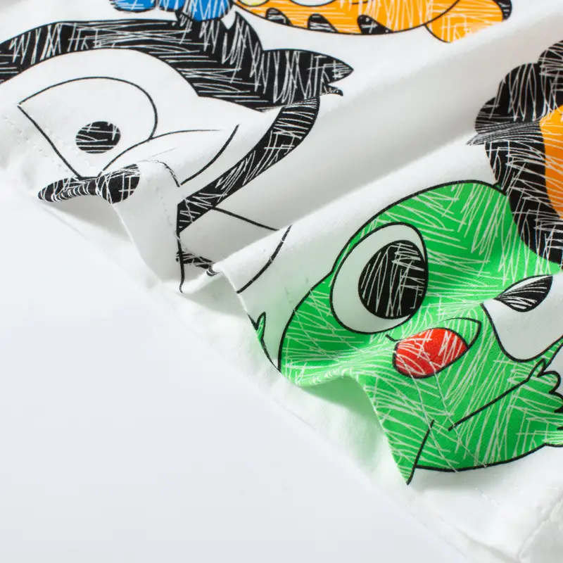 Kids Cartoon T-Shirt White Short Sleeve Korean Boys - Image 5