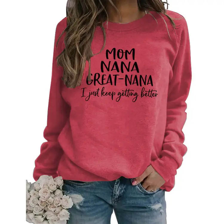 Mom Nana Great Nana Sweatshirt Green Long Sleeve - Image 18