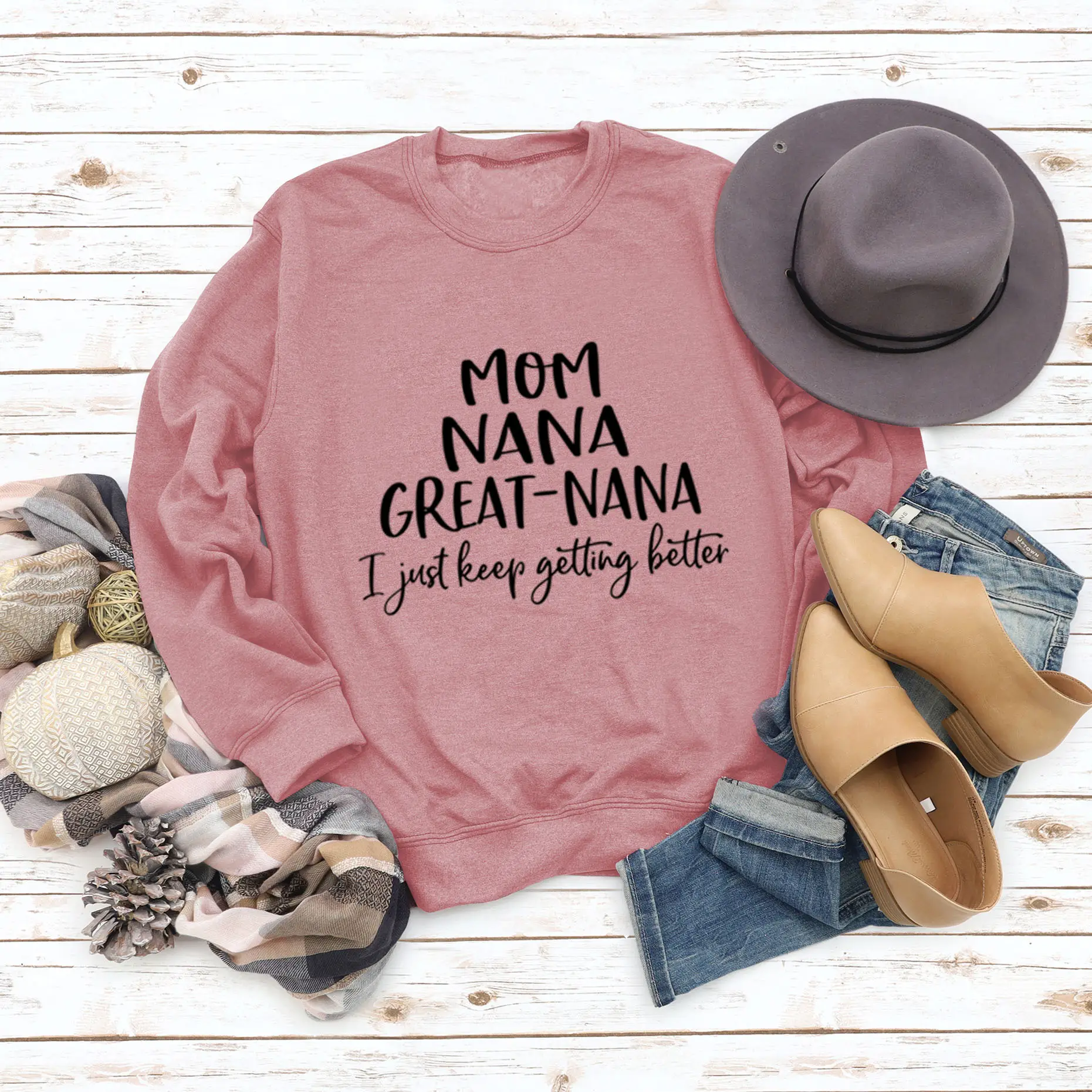 Mom Nana Great Nana Sweatshirt Green Long Sleeve - Image 8