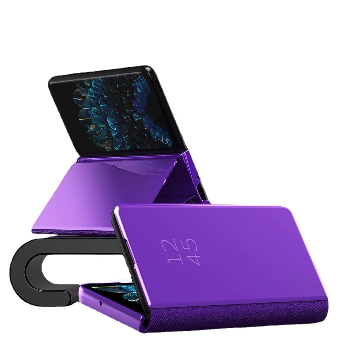 OPPO Find N Leather Phone Case with Mirror Bracket - Image 10