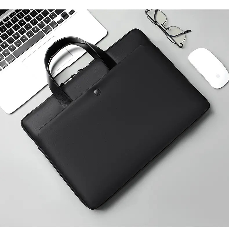 Ultra-Thin Leather Laptop Bag 14" Tablet Sleeve Grey — feature 14