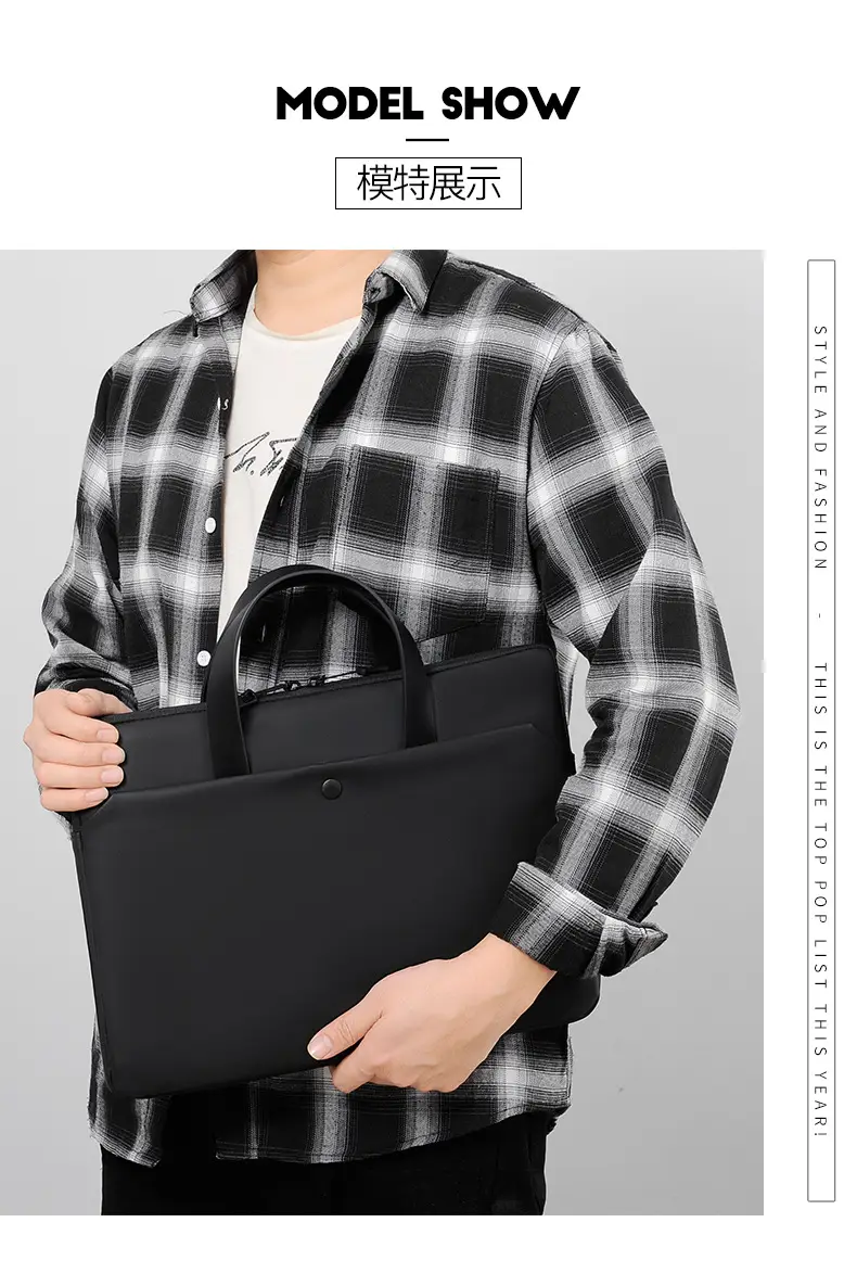 Ultra-Thin Leather Laptop Bag 14" Tablet Sleeve Grey — feature 17