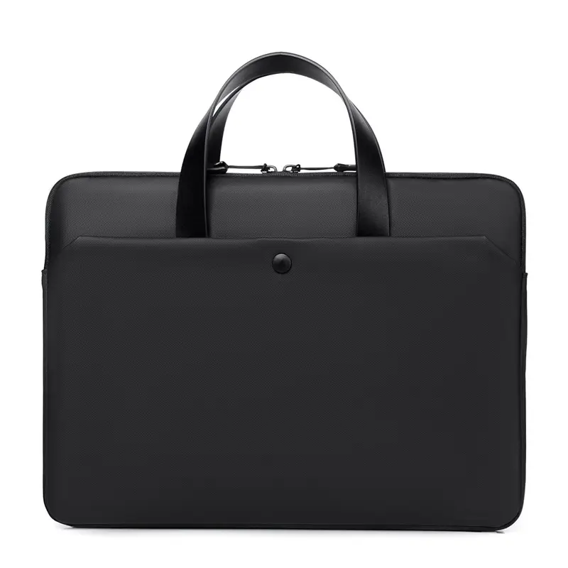 Ultra-Thin Leather Laptop Bag 14" Tablet Sleeve Grey - Image 2