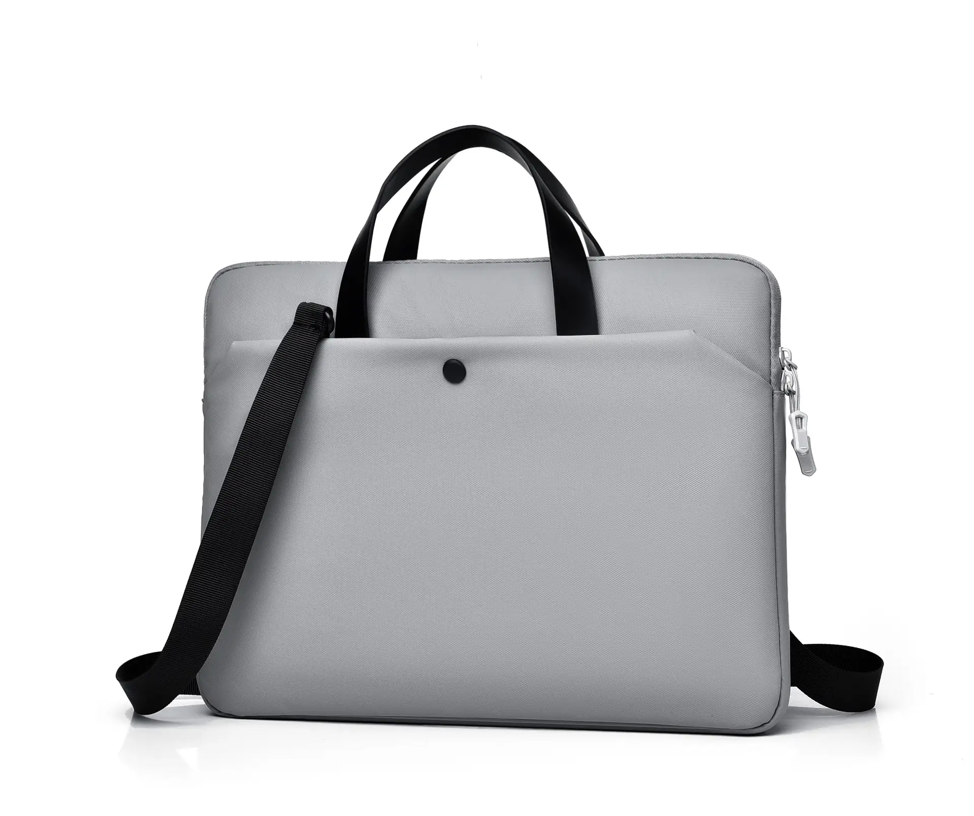 Ultra-Thin Leather Laptop Bag 14" Tablet Sleeve Grey - Image 4