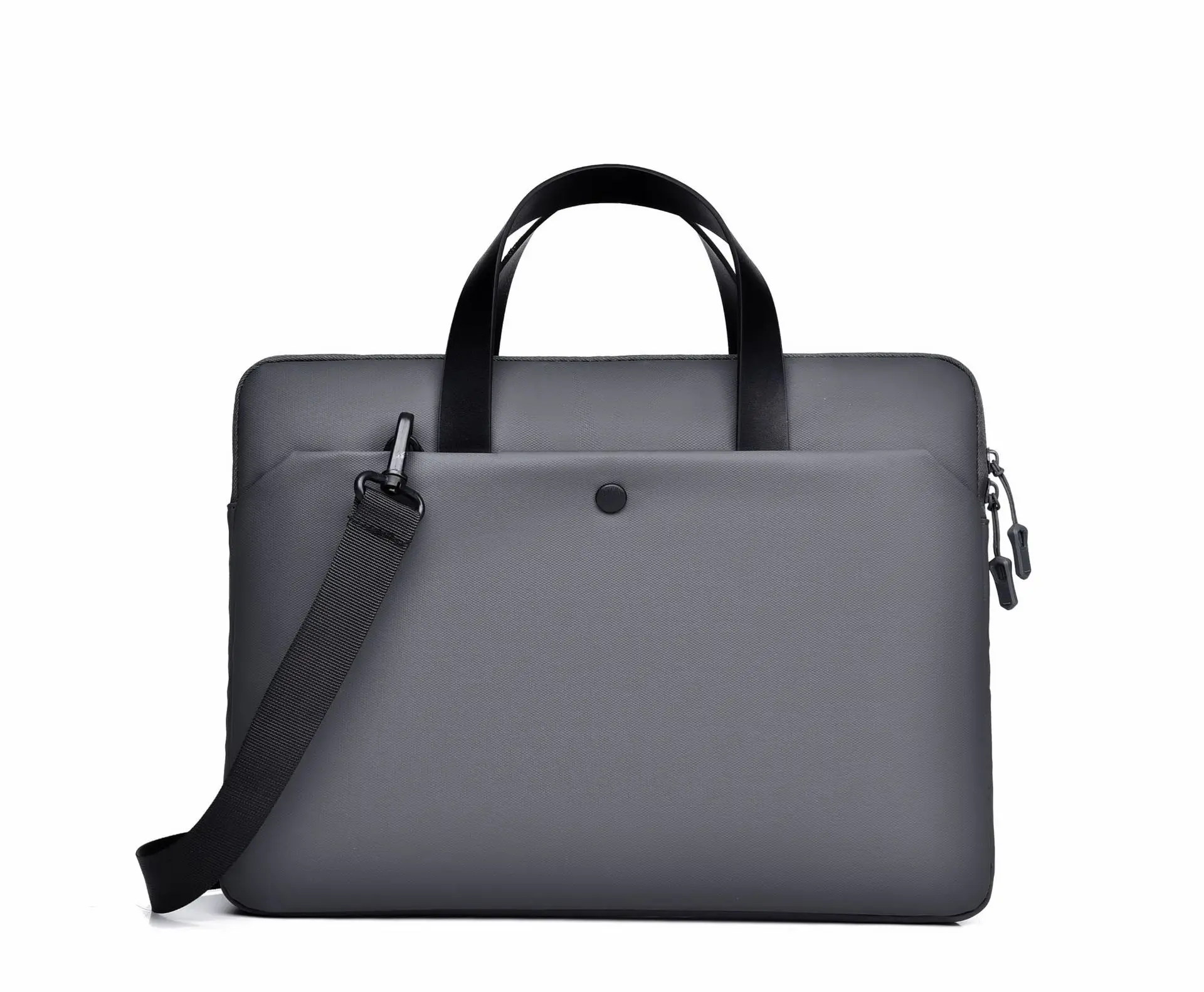 Ultra-Thin Leather Laptop Bag 14" Tablet Sleeve Grey - Image 6