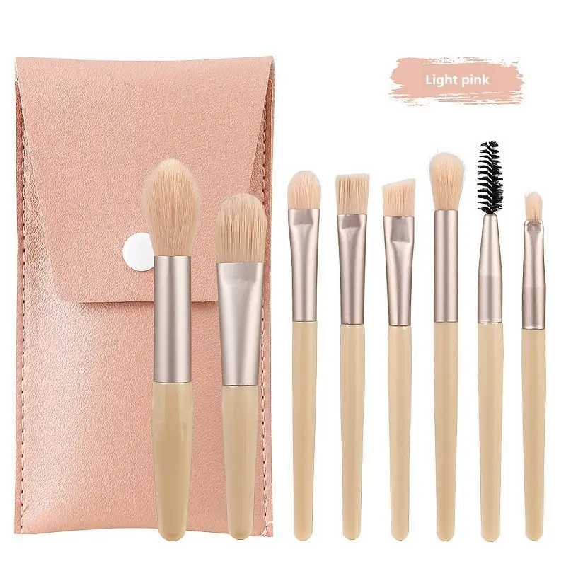 Xixi Makeup Brush Set Light Pink 7-Piece Set - Image 2