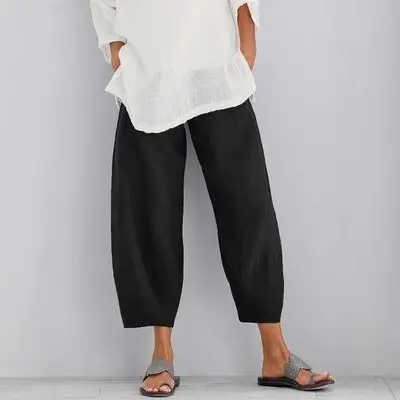 Women's Black Ankle Pants Large Casual Wear - Image 12