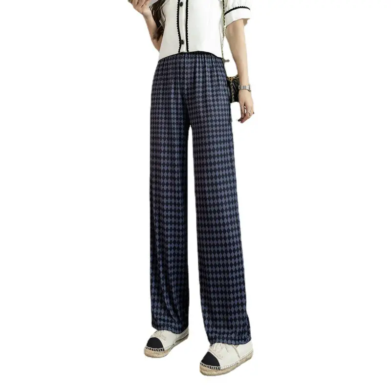 Women Plaid High Waist Slimming Pants Summer Loose - Image 11