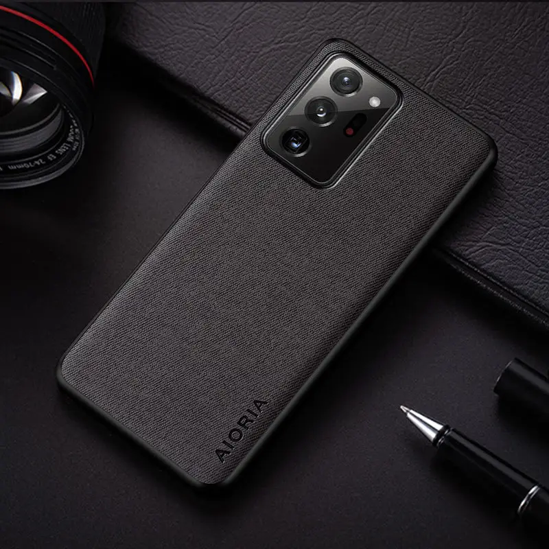 Samsung Note 20 Ultra Black Flannelette Phone Case - Image 2