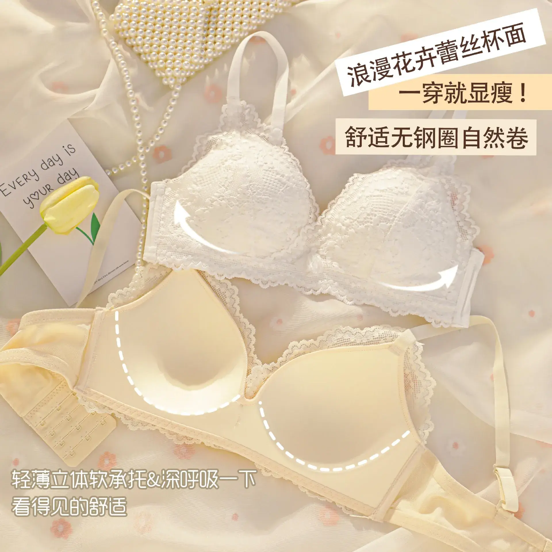 Genuine Thin Cup Lace Bra for Women Summer