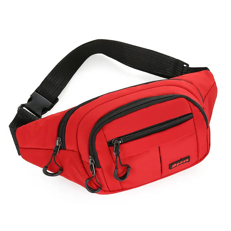Blue Oxford Crossbody Bag with 5 Compartments