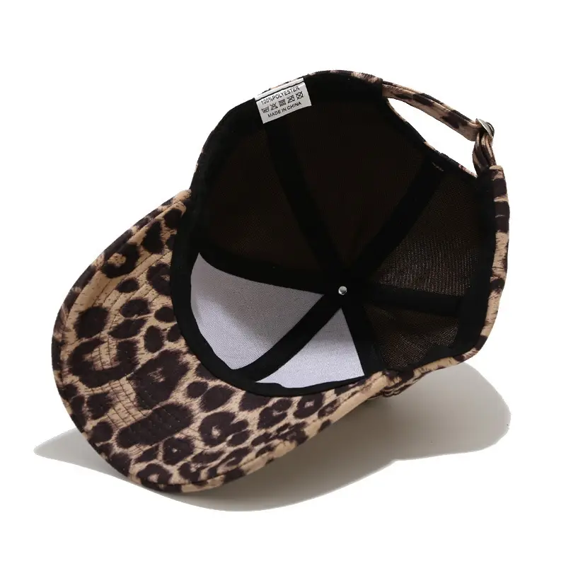 Women Leopard Suede Baseball Cap Sun Hat - Image 8