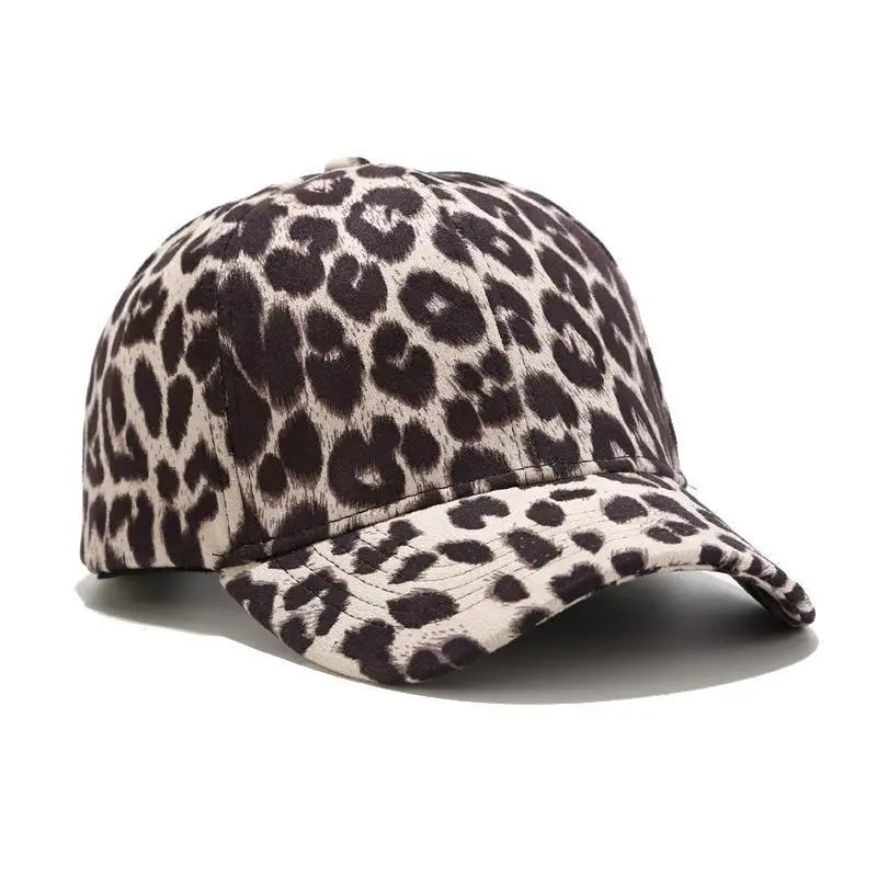 Women Leopard Suede Baseball Cap Sun Hat - Image 3