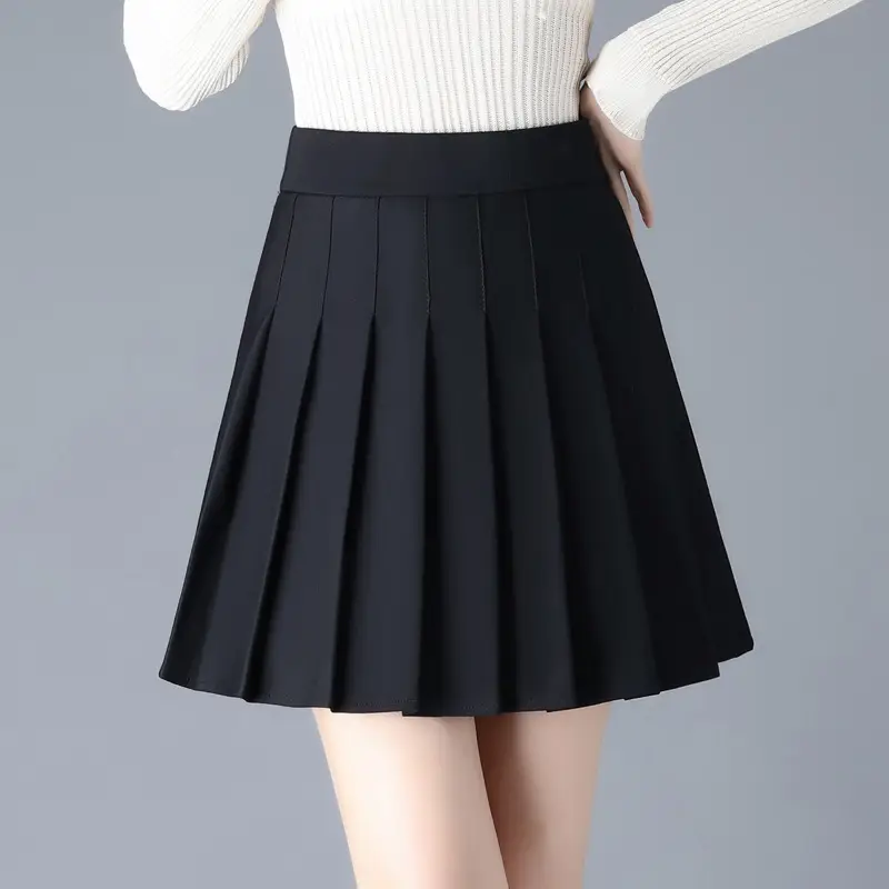 Black Pleated Anti-Light Women's Skirt - Image 2