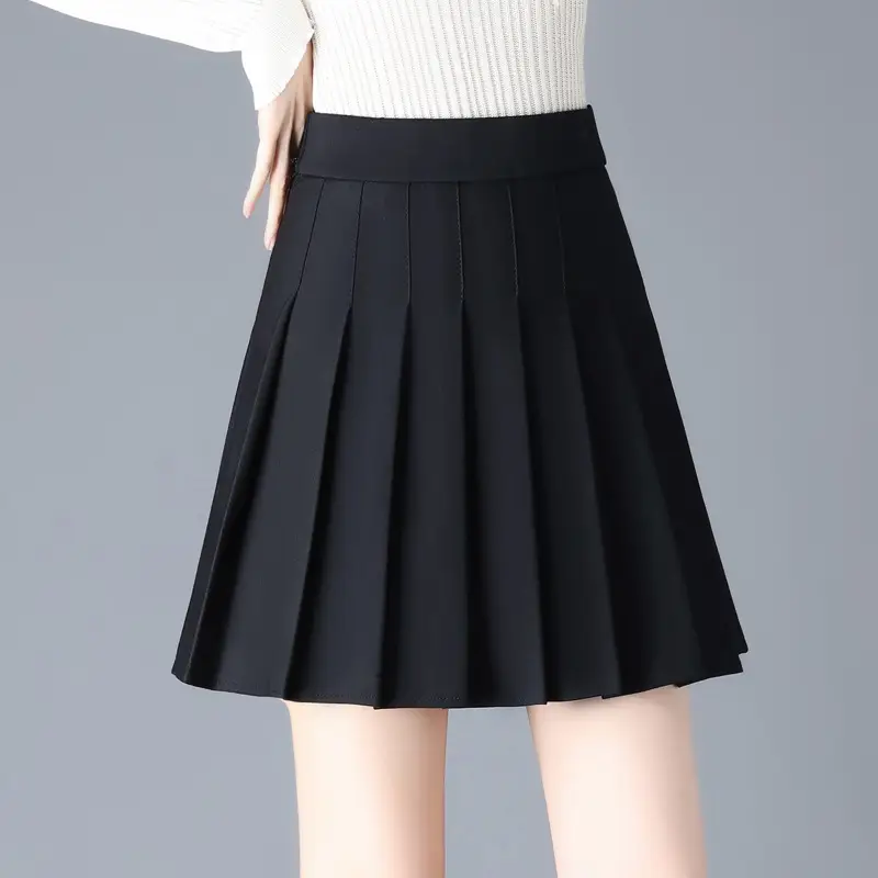 Black Pleated Anti-Light Women's Skirt - Image 3