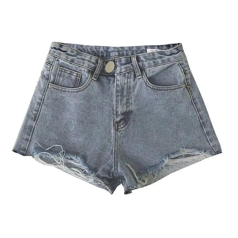 Women Denim Shorts 2022 Summer High Waist Ripped - Image 9