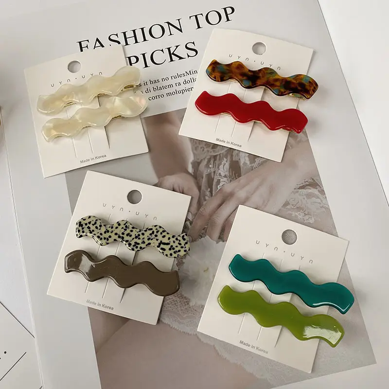 Korean Style Wave Hairpins with Side Clips - Image 7