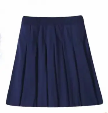 Black Pleated Mid-Length Skirt Large High Waist Slimming