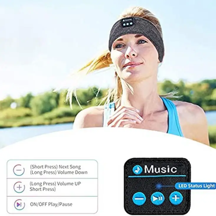 Wireless Bluetooth Headband Music Mark Black