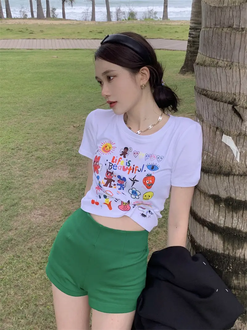 Spicy Girl Black Short Sleeve Printed T-Shirt Women 2025 — feature 16