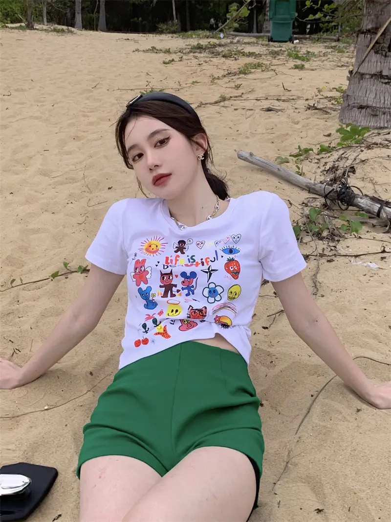 Spicy Girl Black Short Sleeve Printed T-Shirt Women 2025 — feature 23