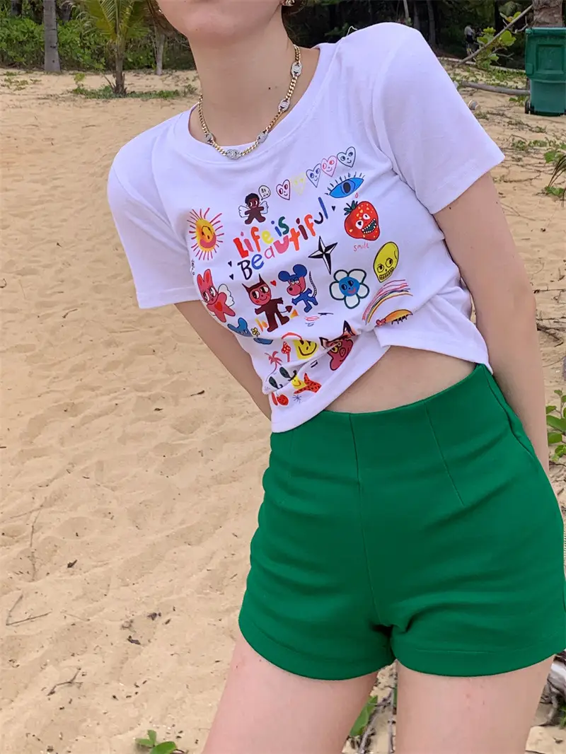 Spicy Girl Black Short Sleeve Printed T-Shirt Women 2025 — feature 24