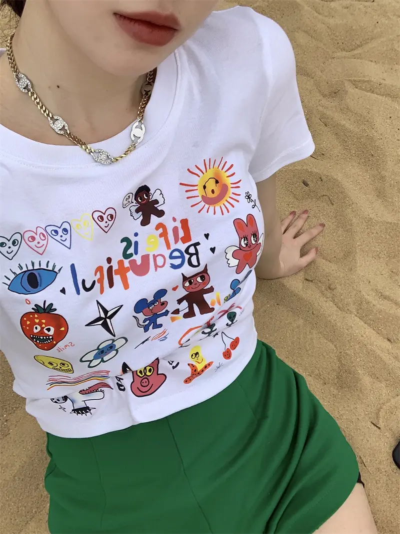 Spicy Girl Black Short Sleeve Printed T-Shirt Women 2025 — feature 25