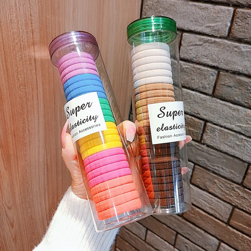 24 Pcs Rainbow Elastic Towel Rings for Hair Styling - Image 3
