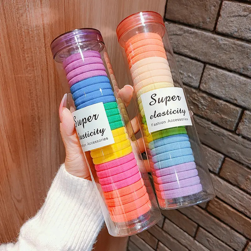 24 Pcs Rainbow Elastic Towel Rings for Hair Styling - Image 4