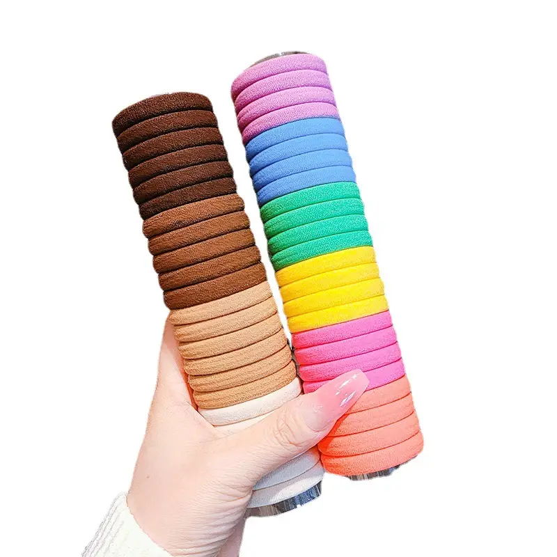 24 Pcs Rainbow Elastic Towel Rings for Hair Styling - Image 6