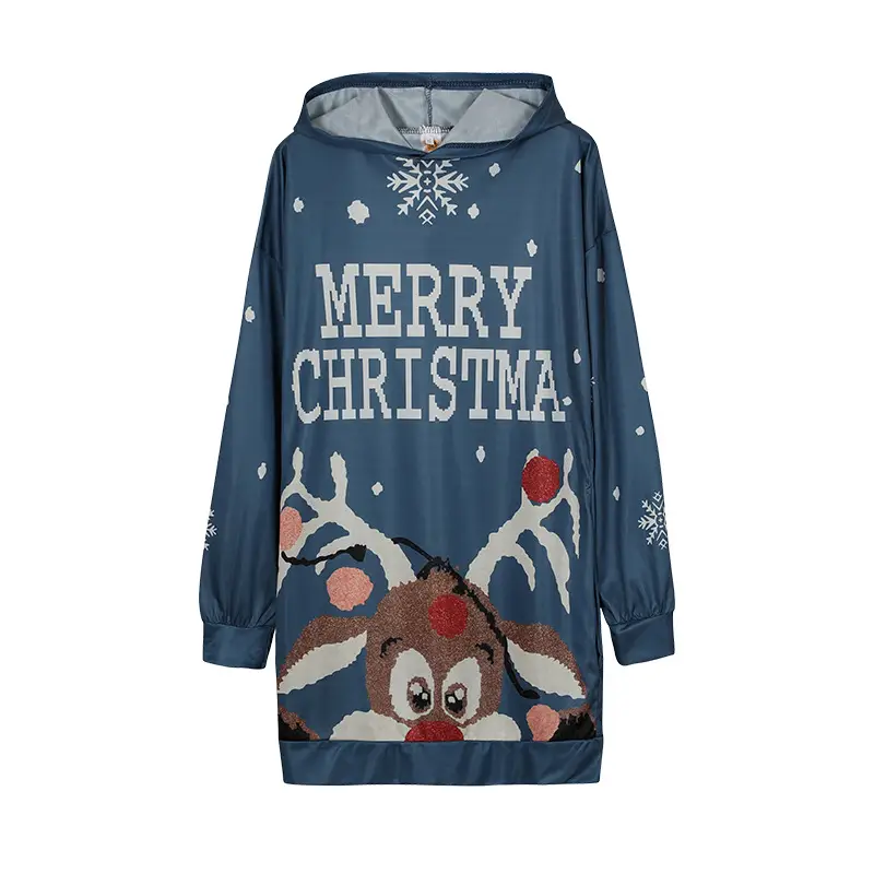 Christmas Elf Print Hooded Vest for Women Black — feature 10