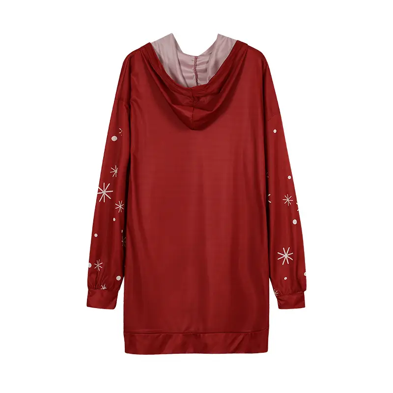Christmas Elf Print Hooded Vest for Women Black — feature 14