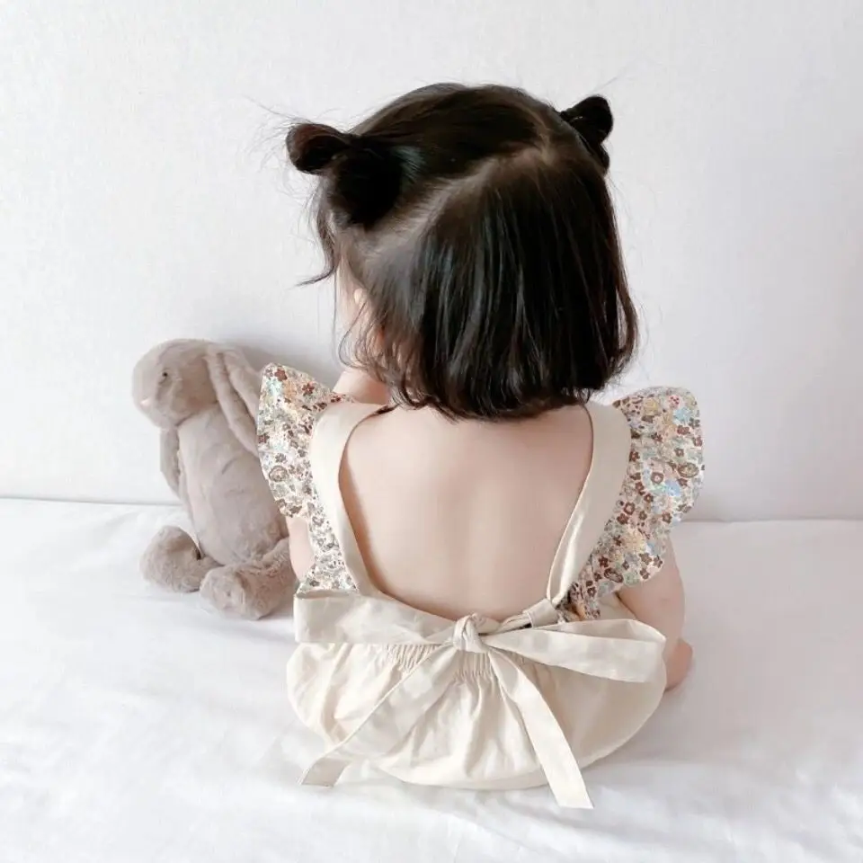 Infant Floral Flying Sleeve Baby Suit Summer Outgoing Fashion - Image 3