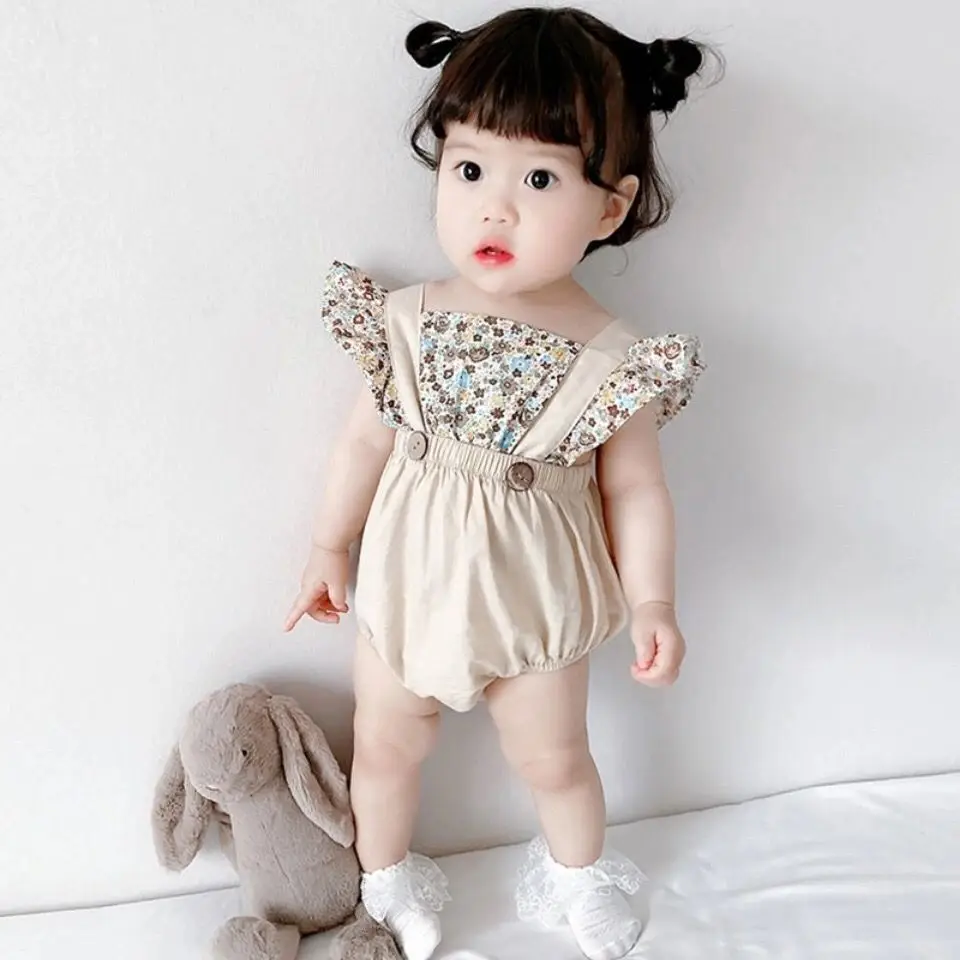 Infant Floral Flying Sleeve Baby Suit Summer Outgoing Fashion - Image 5