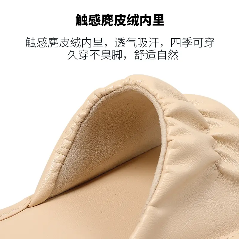 Women's Black Leather Slip-On Sandals Summer - Image 13