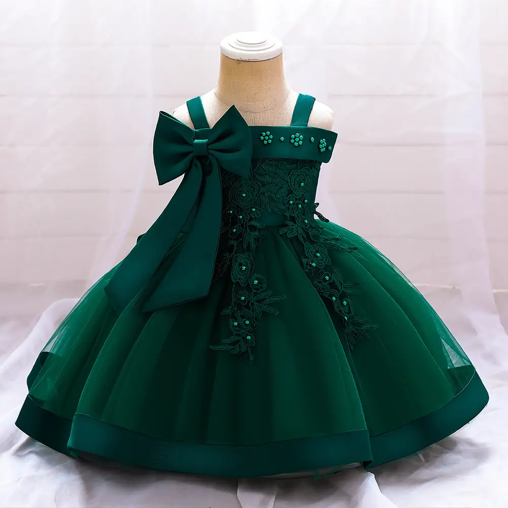 Pink Beaded Princess Dress for Girls Wedding Tutu - Image 10